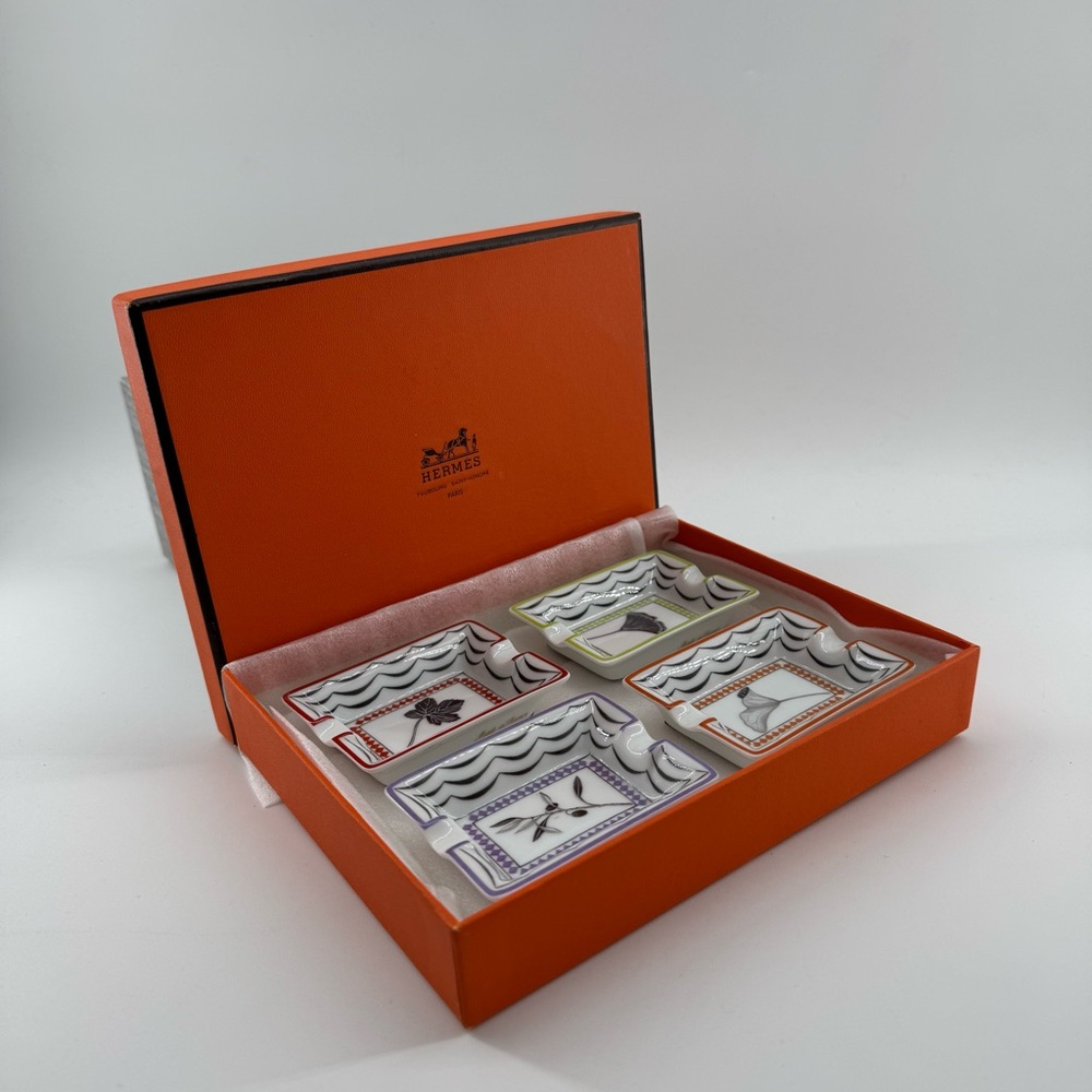 Hermès Porcelain Ashtray Gift Set – Set of 4 Mini Ashtrays